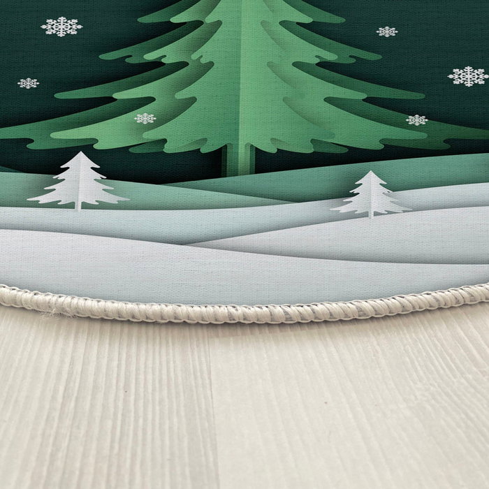 Conceptum Alfombra Verde y Blanca de 100 cm Conceptum Alfombra Verde y Blanca de 100 cm